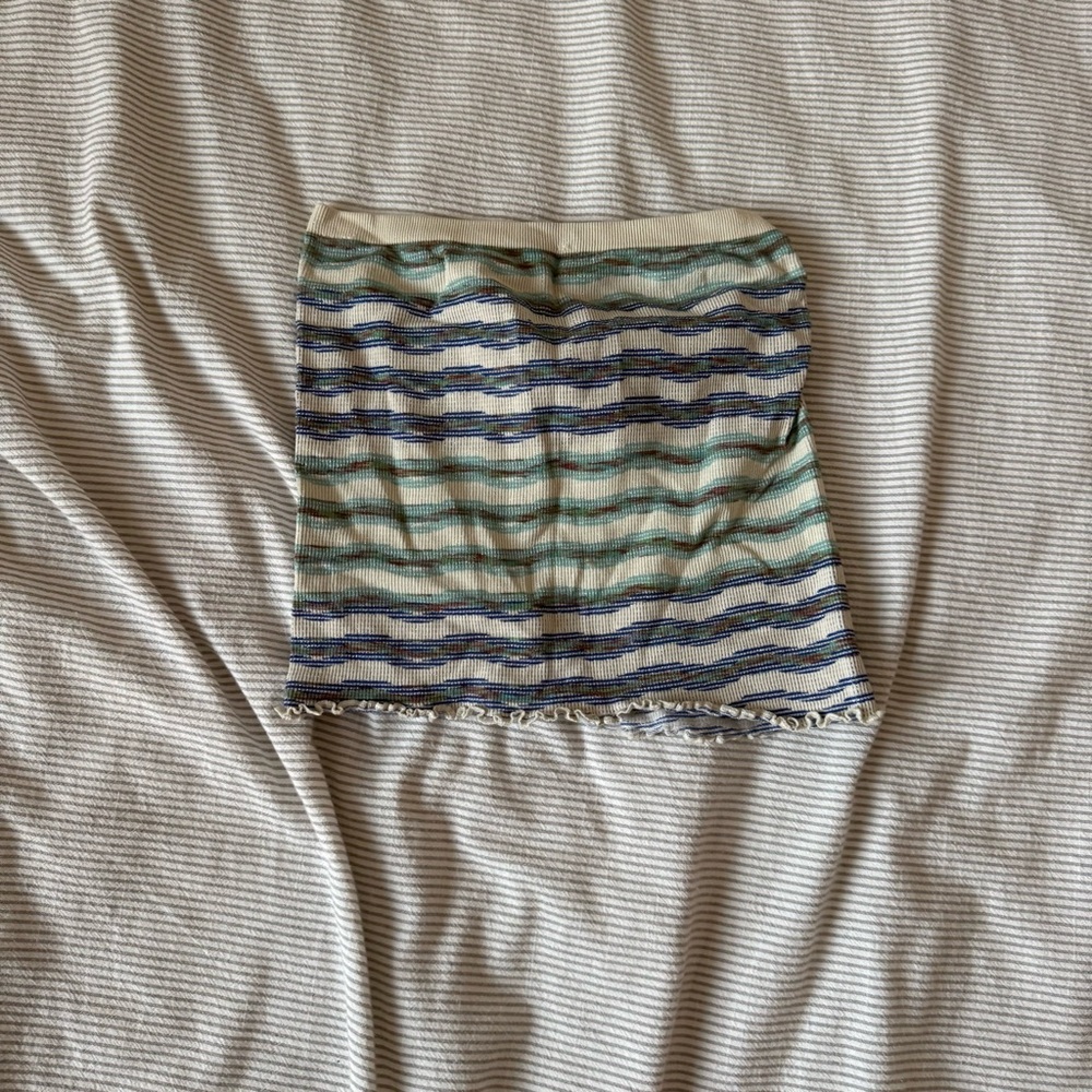 Urban Outfitters Blue and Green Striped Crop Top
